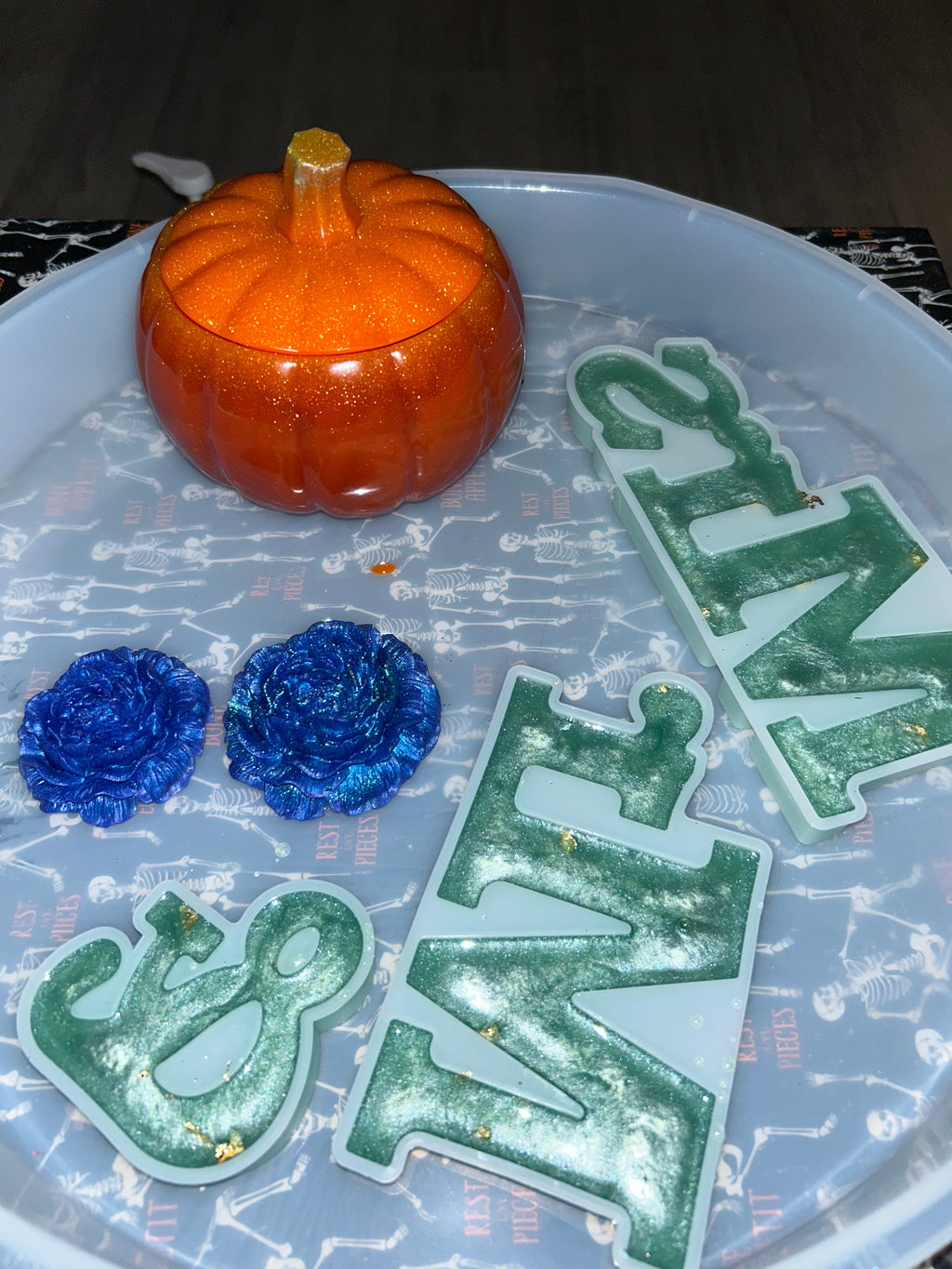 Pumpkin Glitter Resin Jar